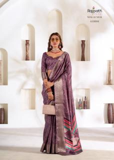 Rajpath violet silk surat textile market sarees  - wholesale export